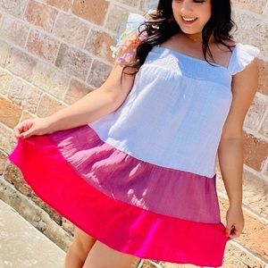 Peach love Colorblock Deess